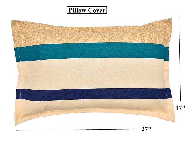 RRC Gless Cotton Elegant Polycotton Elastic Fitted Bedsheet with 1 Pillow Cover,36X78(Inches) Elastic on All Around Side to Grip The Mattress( Multilining) - Image 4
