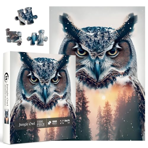 PPuzzling Owl Puzzles for Adults 1000 Pieces Difficult Bird Challenging Jigsaw Puzzles Jungle Animal Nature Puzzles as Bird Decor - Image 5