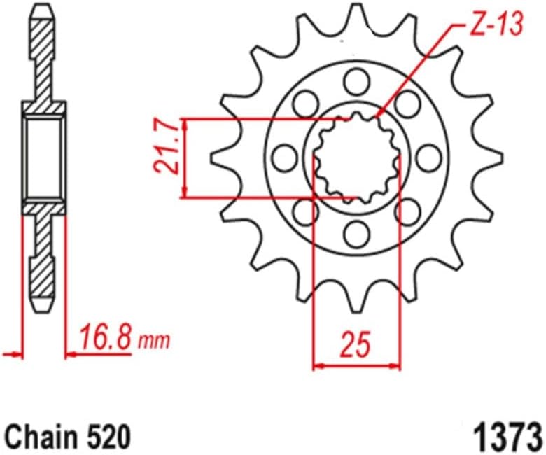 Wivplex 520 Motorcycle Front Sprocket 17T - Image 3
