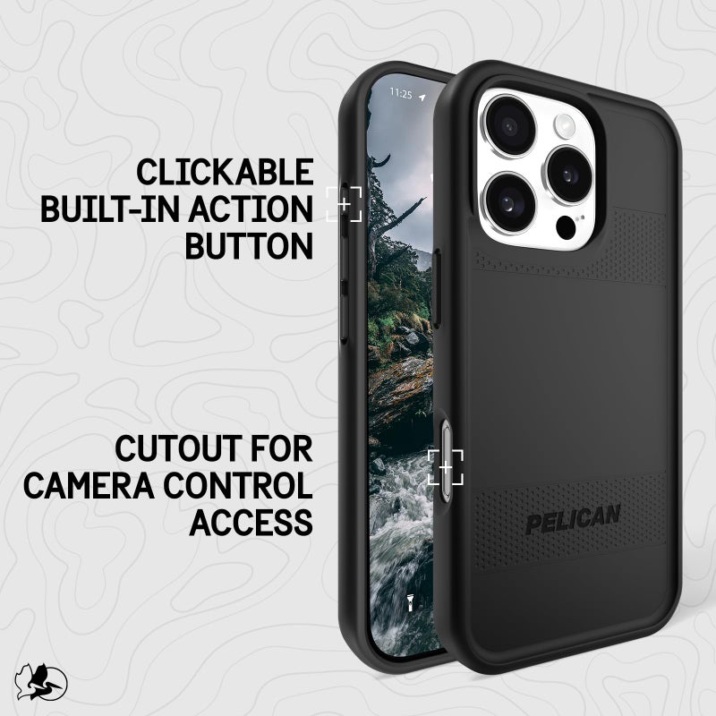 Pelican Protector iPhone 16 Pro Case [Compatible with MagSafe] Rugged Magnetic Phone Case with 16ft Military-Grade Drop Protection - Heavy Duty Phone Cover for iPhone 16 Pro - Black - Image 4