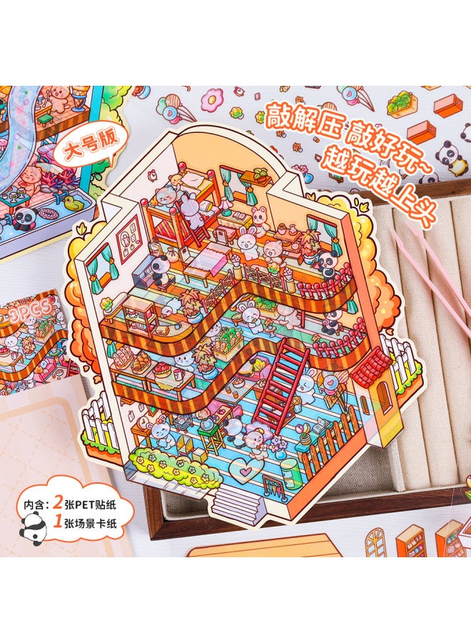 HELPS Creative Spring, Summer, Autumn And Winter Plus Size Landscaping Stickers Three-layer 3d Three-dimensional Collage Miniature Scene Hand Account Stickers Stickers - Image 2