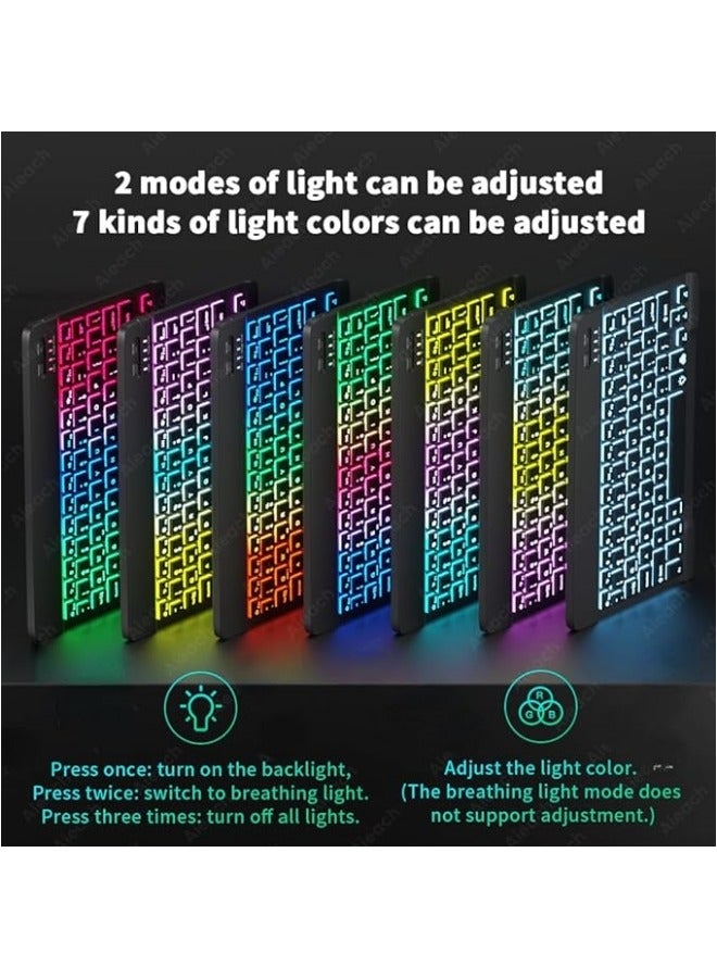 عام غطاء لوحة مفاتيح مضيء متوافق مع Honor Pad X9 11.5 بوصة 2023 لوحة مفاتيح بلوتوث مع غطاء الماوس. - Image 4