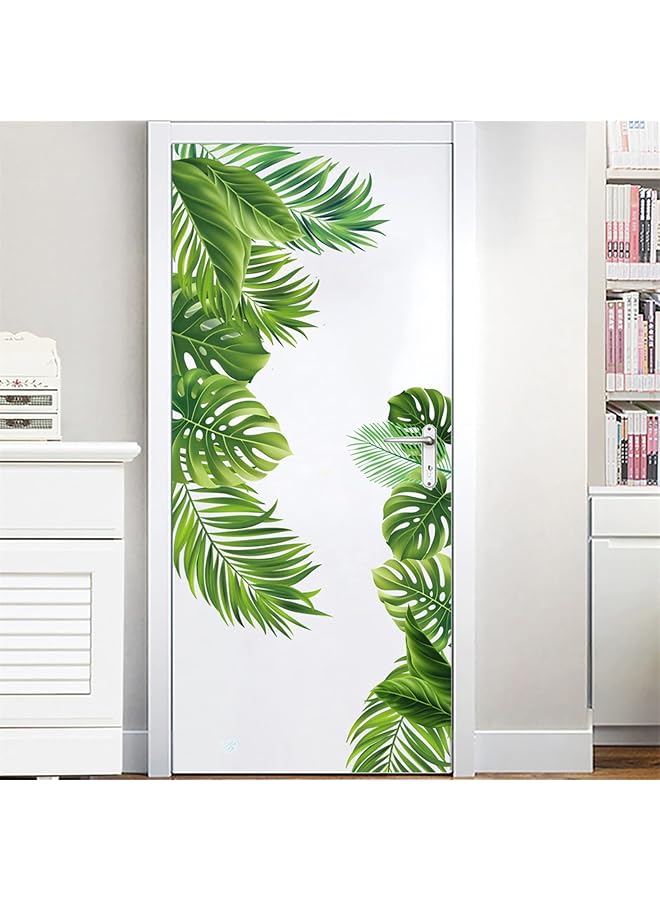 S-TOP Green Tropical Palm Tree Leaf Wall Stickers Nature Leaves Wall Decals Green Plants Vinyl DIY Wallpaper Decor Art Decoration for Living Room Bedroom Office Home Decoration (greenplant4) - Image 1