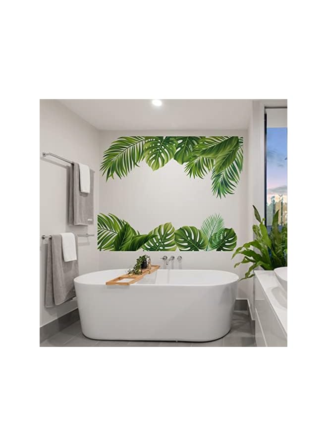 S-TOP Green Tropical Palm Tree Leaf Wall Stickers Nature Leaves Wall Decals Green Plants Vinyl DIY Wallpaper Decor Art Decoration for Living Room Bedroom Office Home Decoration (greenplant4) - Image 3