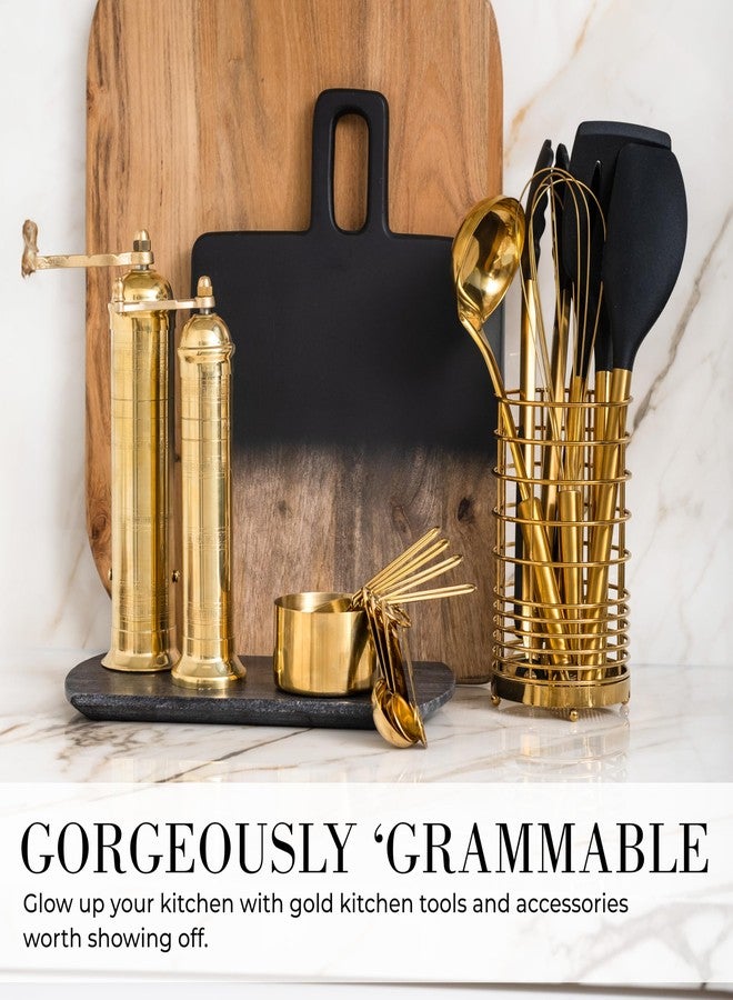 STYLED SETTINGS Gold Measuring Cups and Spoons Set - Stackable 8-Piece Brass Measuring Set - Stylish and Sturdy Gold Kitchen Accessories for Baking and Cooking - Image 4