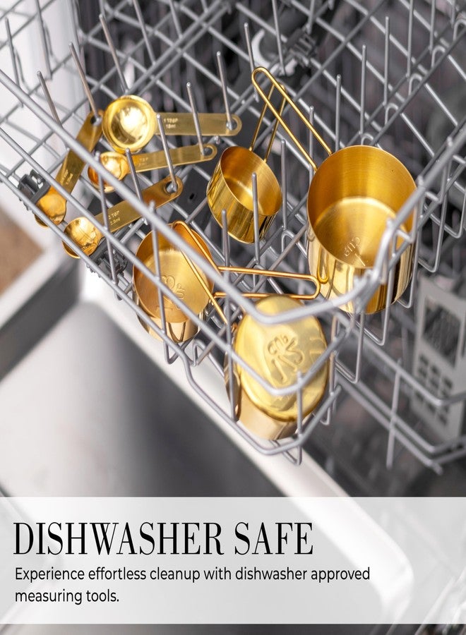 STYLED SETTINGS Gold Measuring Cups and Spoons Set - Stackable 8-Piece Brass Measuring Set - Stylish and Sturdy Gold Kitchen Accessories for Baking and Cooking - Image 5