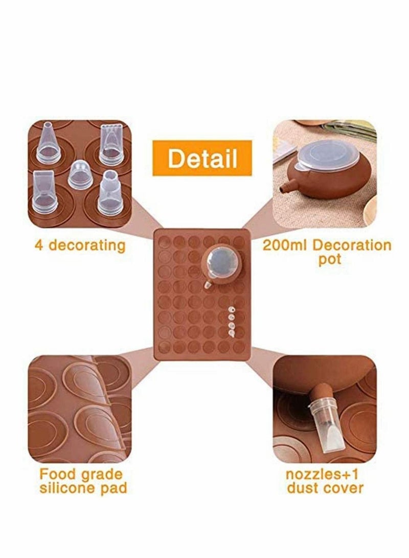 Y&D Making Set 48 -Capacity Nonstick Macaron Silicone Baking Mats Cakes Mould Muffin Capacity Macarons Moulds Mat for Macaron, Cupcake, Dessert,  - Image 3