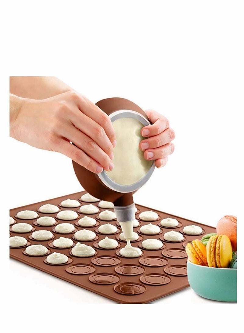 Y&D Making Set 48 -Capacity Nonstick Macaron Silicone Baking Mats Cakes Mould Muffin Capacity Macarons Moulds Mat for Macaron, Cupcake, Dessert,  - Image 1