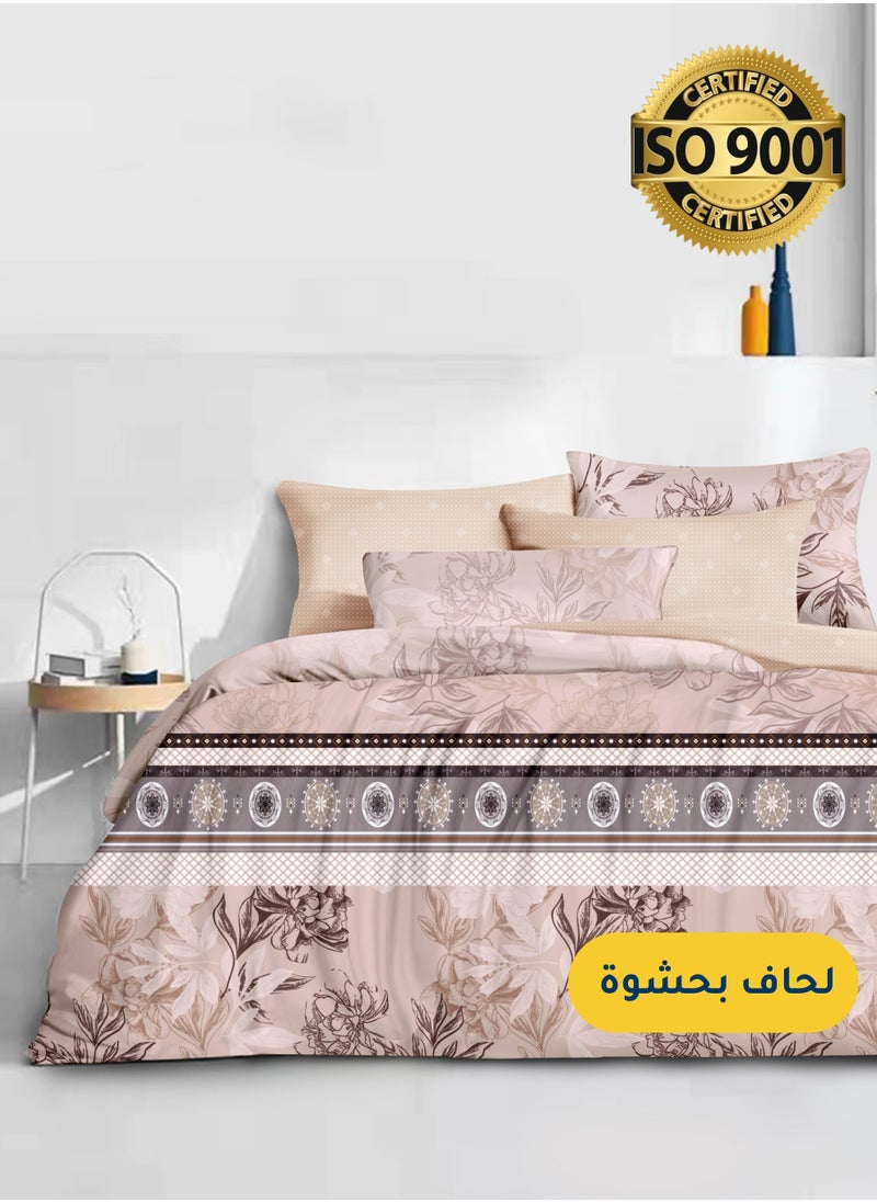 Master Home Textile - Microfiber Printed Comforter Sets, Fits 200 x 200 cm King / Double Size Bed, 8 Pcs, With Soft Filling, Celine Series - Image 1