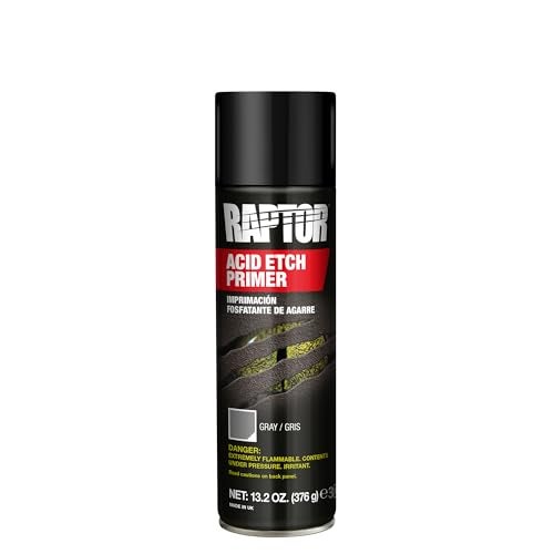 U-POl Raptor Acid Etch Primer 1K Aerosol, Protective Automotive Etching Primer, Durable Spray Paint For Bare Metals, Gray, 13.2 OZ - Image 1