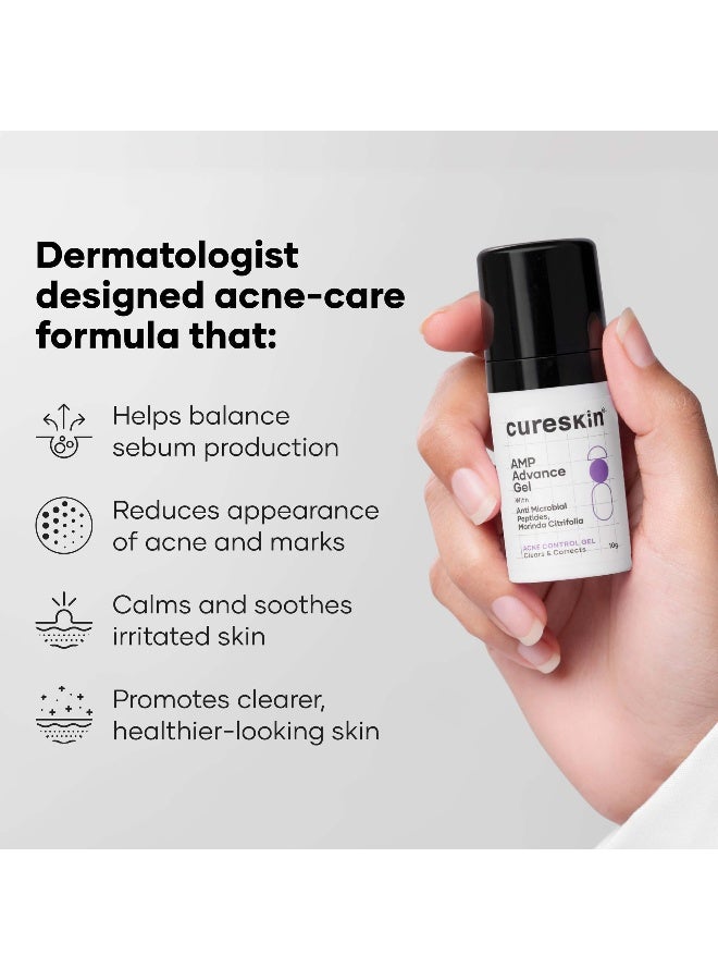 Cureskin Acne Control Gel with Azelaic Acid, Mandelic Acid & Probiotics | Reduces Pimples, Blemishes & Excess Oil | For Oily & Acne-Prone Skin | 10 g - Image 2