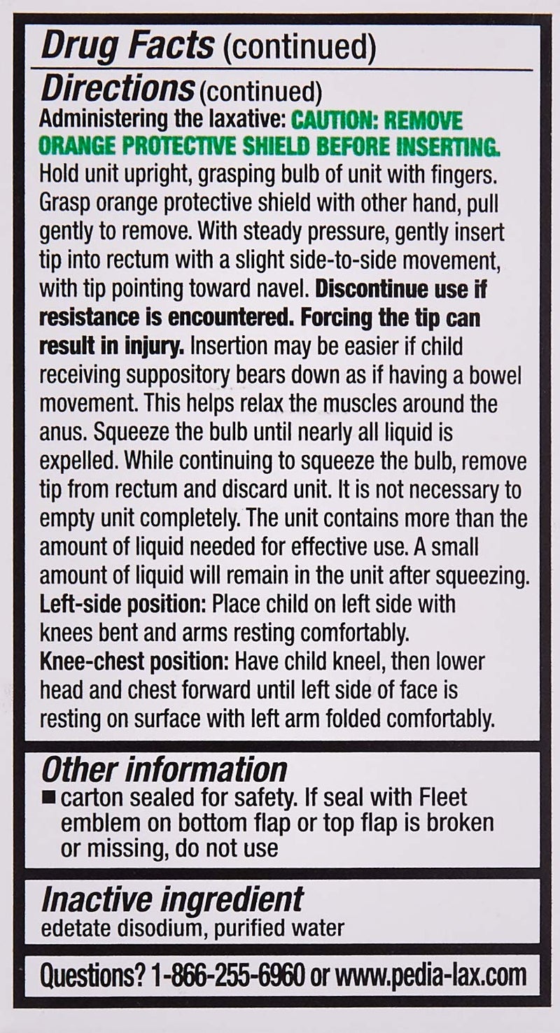 Fleet Children's Pedia-Lax Liquid Glycerin Suppositories -- 6 Suppositories - Image 4