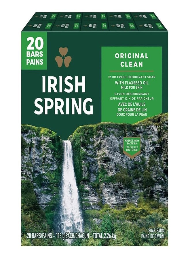 Irish Spring Original Clean Bar Soap for Men, 20 ct. - Image 1