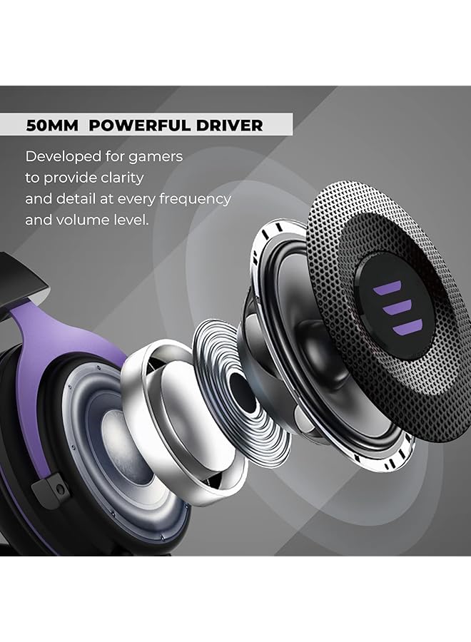 EKSA Gaming Headset With Mic Pc Headset With Detachable Noise Cancelling Microphone Wired Headphones Stereo Sound Comfortable Gaming Headphones For Pc Ps5/Ps4 Xbox One Computer School - Image 2