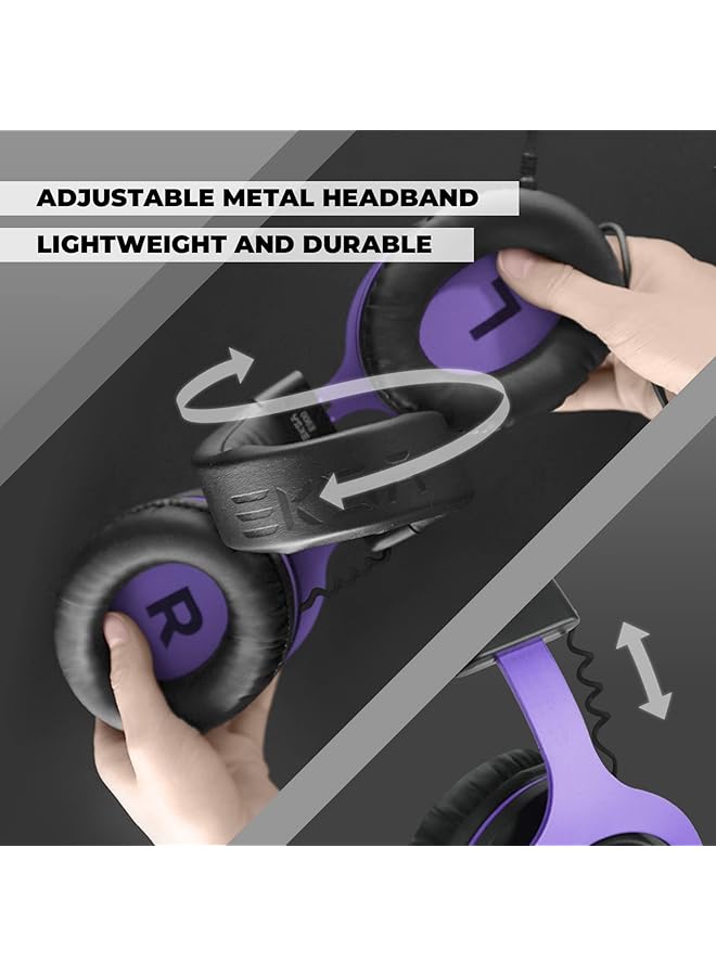 EKSA Gaming Headset With Mic Pc Headset With Detachable Noise Cancelling Microphone Wired Headphones Stereo Sound Comfortable Gaming Headphones For Pc Ps5/Ps4 Xbox One Computer School - Image 5