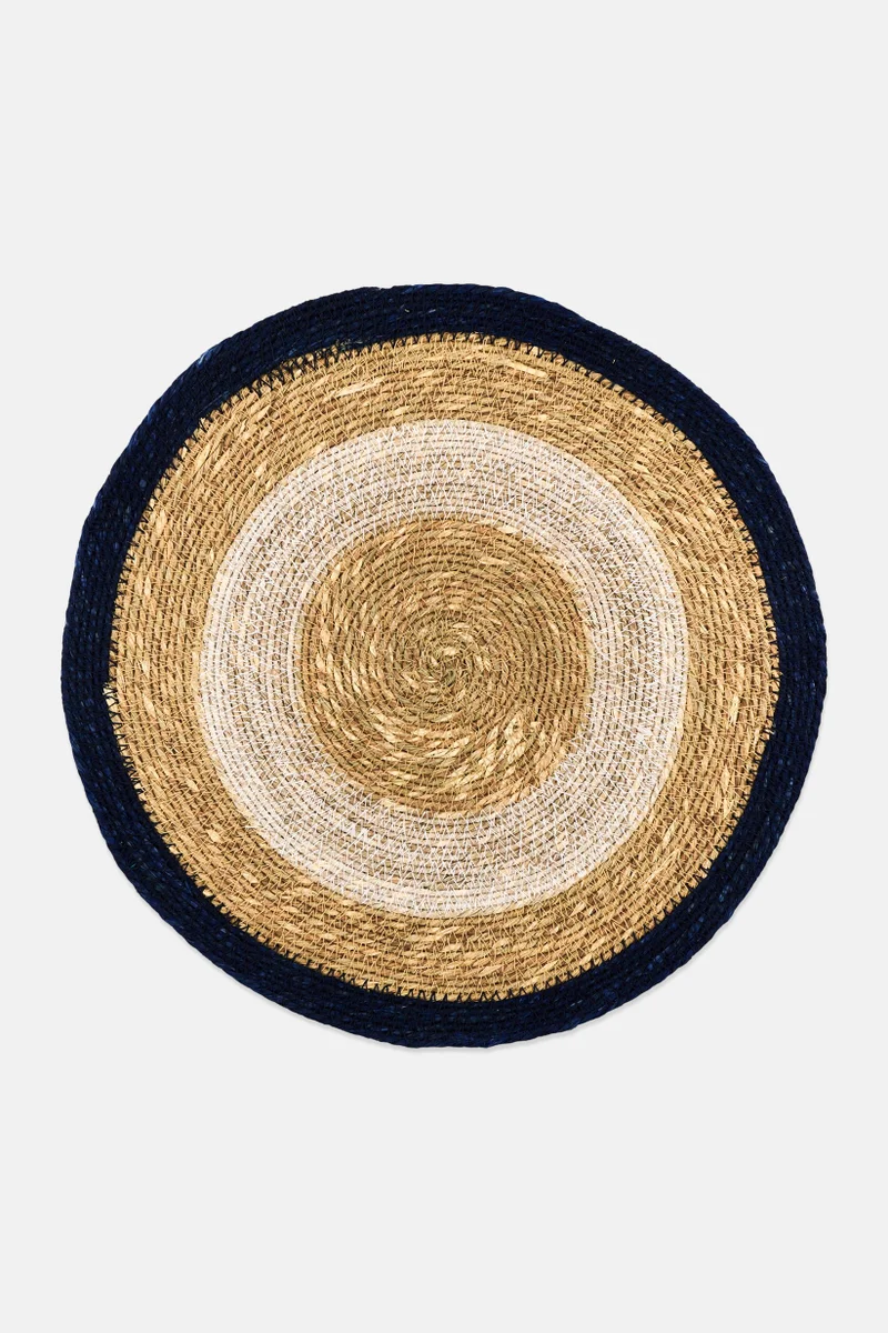 موي موتشو Individual Vegetable Fiber 38 D cm, Tan/Navy