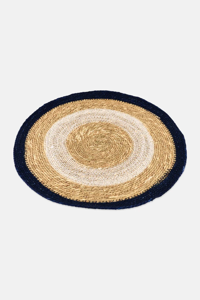 موي موتشو Individual Vegetable Fiber 38 D cm, Tan/Navy