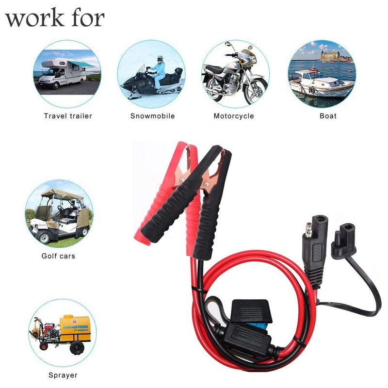 Yetor 10Awg Battery Alligator Clips Sae Quick Release Adapter To Alligator Clips With 2Ft Sae Clip Connectors Extension Charging Cable For Cars Motorcycles - Image 4