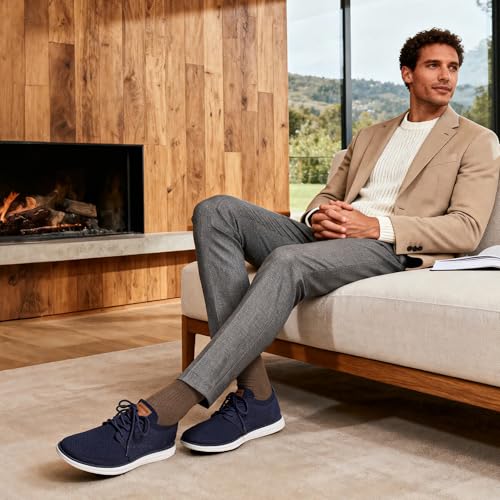 Bruno Marc Men's KnitFlex Breeze Mesh Oxford Sneakers - Breathable Business Casual Shoes Lightweight & Comfortable Walking Shoes for Men, Size 10,Dark/Blue,GRAND-01 - Image 2