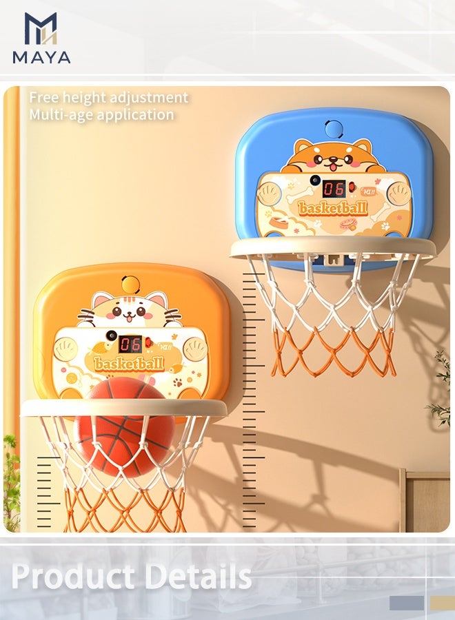 Maya Puppy Mini Basketball Hoop Set, Kids Indoor Play with Scoreboard, Includes Inflatable Ball, Pump, Wall Mounts, Portable Sports Toy for Children - Image 2