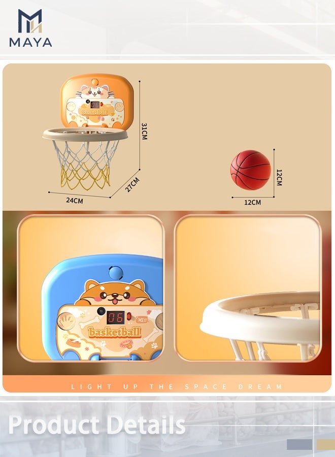 Maya Puppy Mini Basketball Hoop Set, Kids Indoor Play with Scoreboard, Includes Inflatable Ball, Pump, Wall Mounts, Portable Sports Toy for Children - Image 5