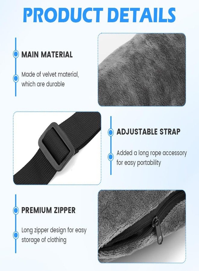 Yonderfume 2 Pack Stuffable Travel Pillow for Extra Luggage, Adjustable Velvet Travel Neck Pillow, Stuffable NeckPillow with Clothes, Multifunctional Sleeping Rest Cushion - Image 3