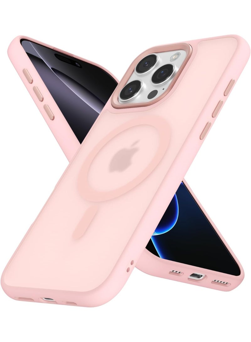 ACLIX Magnetic Case for iPhone 16 Pro Compatible with MagSafe, Translucent Matte Back Slim Shockproof Phone Cover | Pink - Image 1