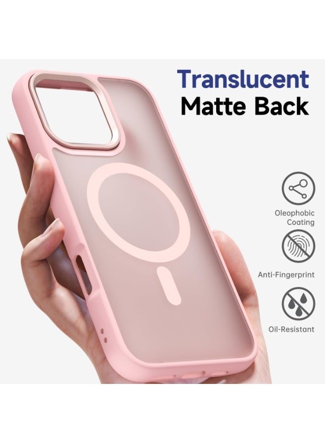 ACLIX Magnetic Case for iPhone 16 Pro Compatible with MagSafe, Translucent Matte Back Slim Shockproof Phone Cover | Pink - Image 4