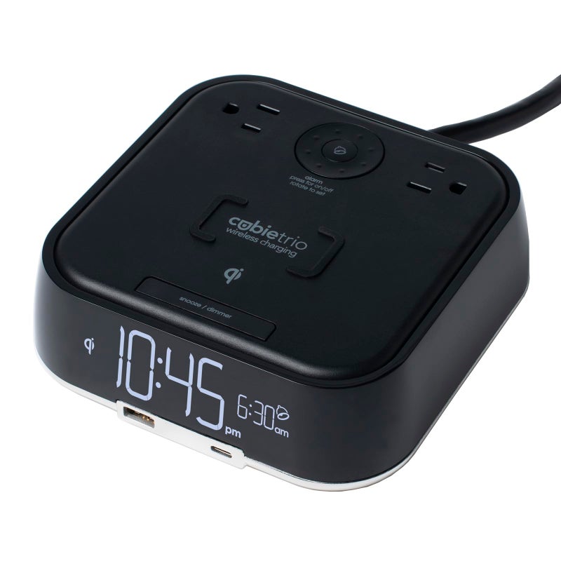 Brandstand CubieTrio - Magnetic Wireless Charging Alarm Clock with Outlets and USB-C Ports - Image 1