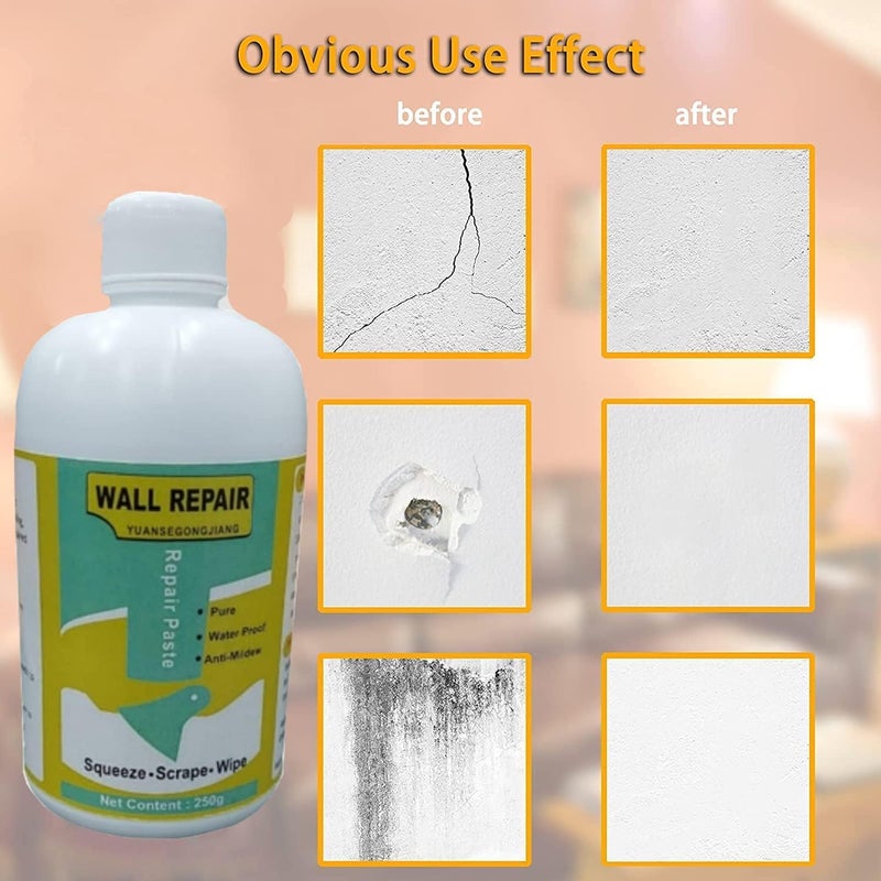 PIHARVA Wall Crack Repair Paste (250gm) - Waterproof Wall Putty & Hole Filler for Interior & Exterior Use Wall Mending Agent for Cracks, Joints, and Surface (Wall Repair Paste Bottle-250gm -White) - Image 2
