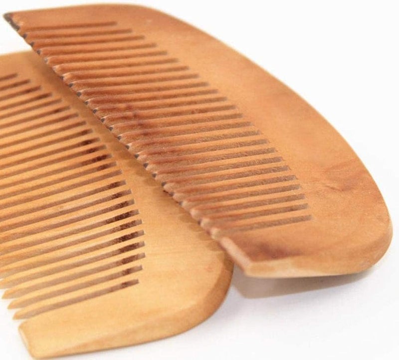 2Pcs Peach Wood Wooden Comb AntiStatic Combs Close Tooth CombStyling Tools and Appliances