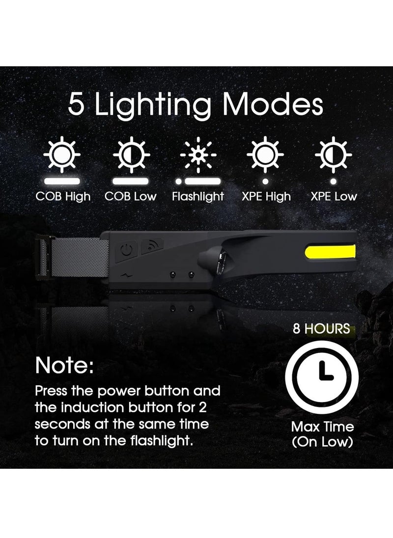 TIGER LED Headlamp Rechargeable Flashlight with 5 Modes & Motion Sensor | 350 Lumen Waterproof LED, 230° Wide Beam | Perfect for Running, Camping, Repairing & Outdoor Activities  - Image 4