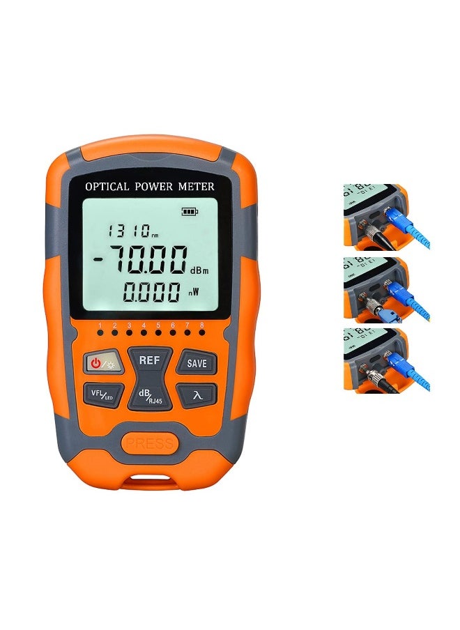 Generic Fiber Optic Tester, 4 In 1 Function Portable Fiber Light Power Meter, Fc/Sc/St Universal Interface Fiber Tester, Built-In 10mw Visual Fault Locator (Opmu0026Vfl), High Measurement Accuracy  - Image 1
