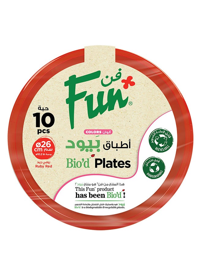 Fun Colors Biodegradable Plates 10 Pcs 
