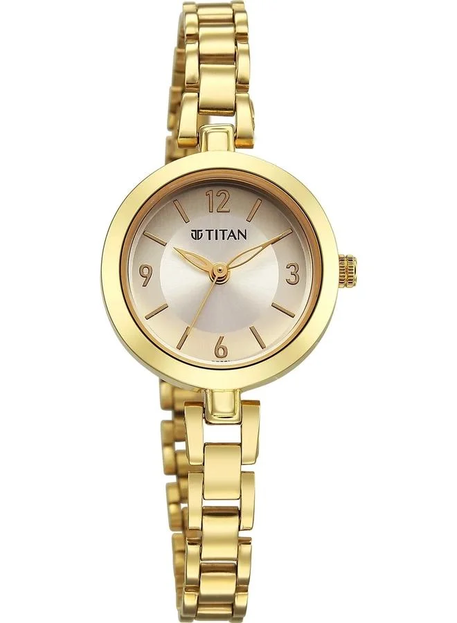 TITAN Women's Analog Display Watch With Gold Stainless Steel Strap - 2598YM05