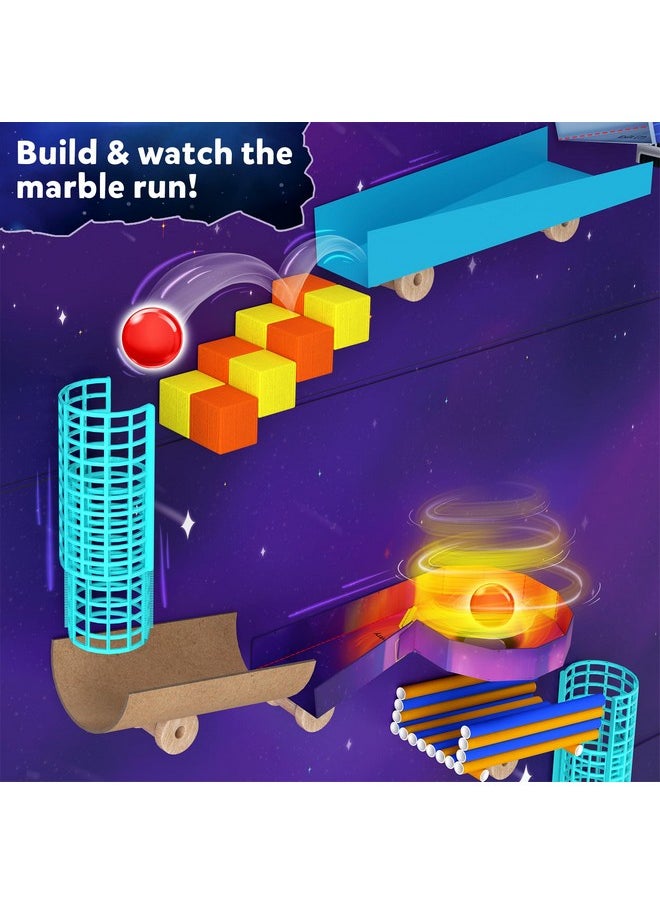 سكيلماتيكس - مجموعة أدوات الحرف اليدوية Skillmatics - Marble Run Space، نشاط DIY، لعبة STEM، مصدر تعليمي، ألعاب تعليمية للأولاد والبنات، هدايا للأعمار 8 و9 و10 و11 و12 و13 عامًا، 50 قطعة أو أكثر - Image 1