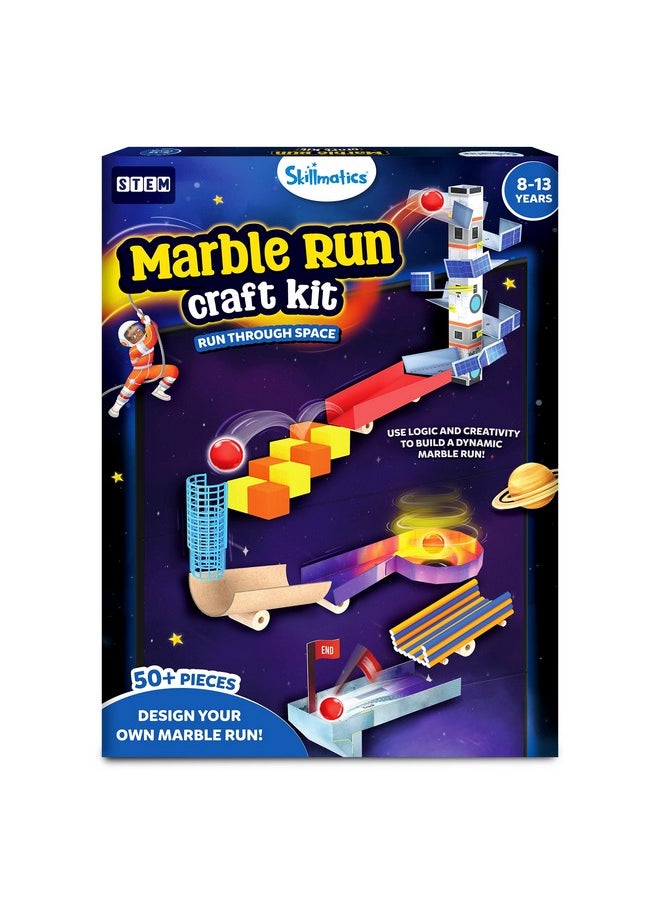 سكيلماتيكس - مجموعة أدوات الحرف اليدوية Skillmatics - Marble Run Space، نشاط DIY، لعبة STEM، مصدر تعليمي، ألعاب تعليمية للأولاد والبنات، هدايا للأعمار 8 و9 و10 و11 و12 و13 عامًا، 50 قطعة أو أكثر - Image 1