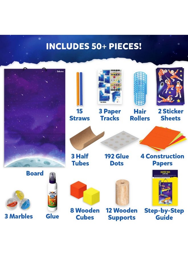 سكيلماتيكس - مجموعة أدوات الحرف اليدوية Skillmatics - Marble Run Space، نشاط DIY، لعبة STEM، مصدر تعليمي، ألعاب تعليمية للأولاد والبنات، هدايا للأعمار 8 و9 و10 و11 و12 و13 عامًا، 50 قطعة أو أكثر - Image 1