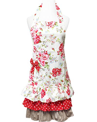 Wrapables Mother and Daughter Ruffles and Roses Apron for Baking, Cooking & Crafts, Adult - Image 1