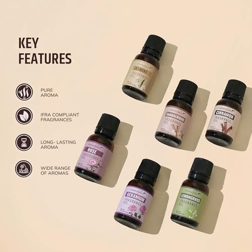 Aromahpure Fragrance Oil - Floral Series | 60 ml | Set of 6| Aroma Oil for Home Fragrance | Best for Aromatherapy | Used in Diffusers, Candles, Air Fresheners, Soaps. - Image 4