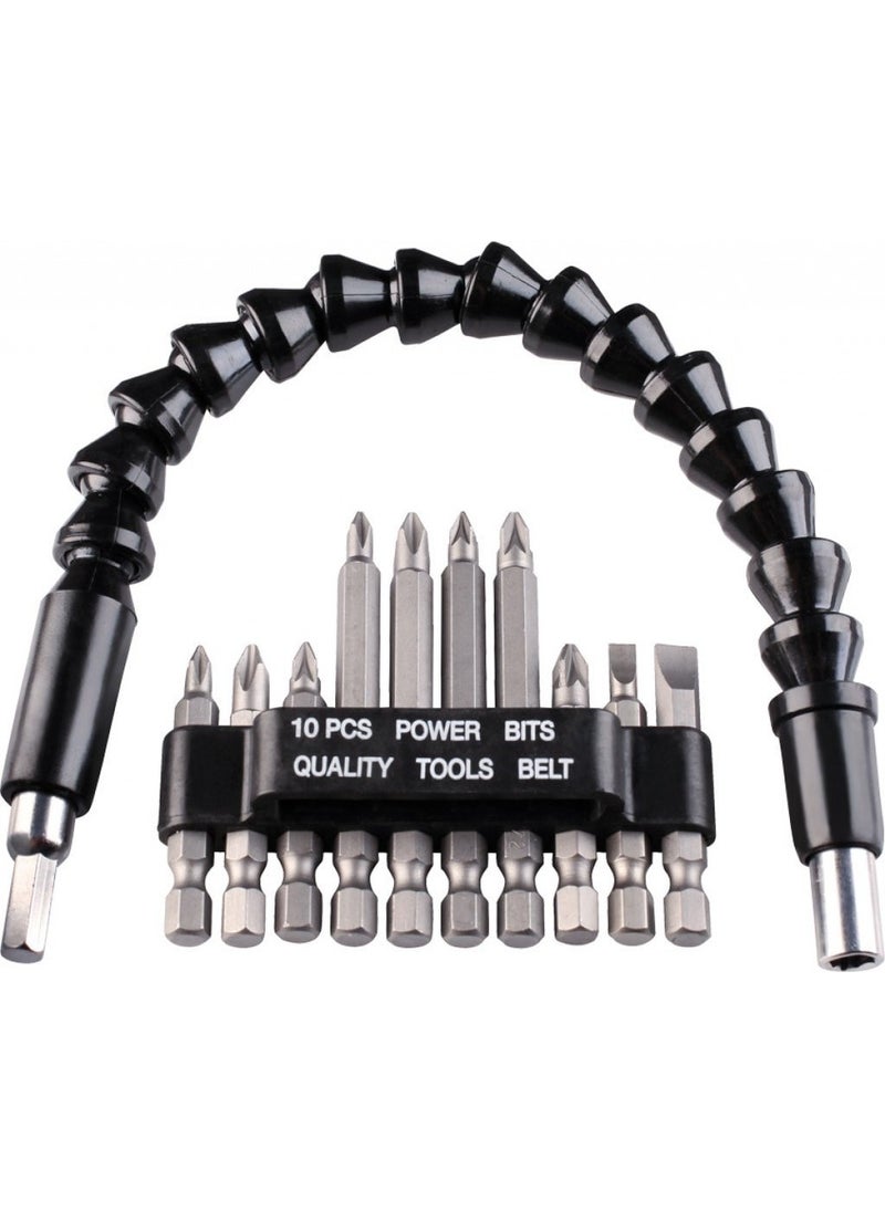 Hesaplı Hırdavat Affordable Hardware 11 Piece Flexible Flexible Screwdriver Adapter and Bit Set  - Image 2