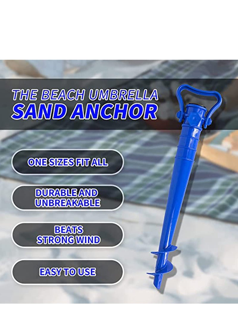 SYOSI 2PCS Adjustable Beach Umbrella Ground Anchor Spike Stretch Sand Stand Holder for Sun Beach Garden Patio Fishing Pole Blue  - Image 5