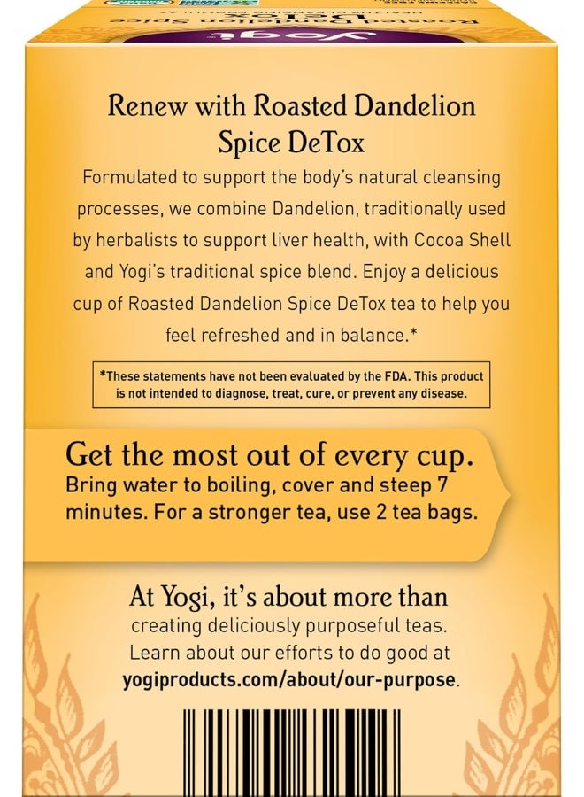 Yogi Roasted Dandelion Spice DeTox Tea - 6 Pack - Image 2
