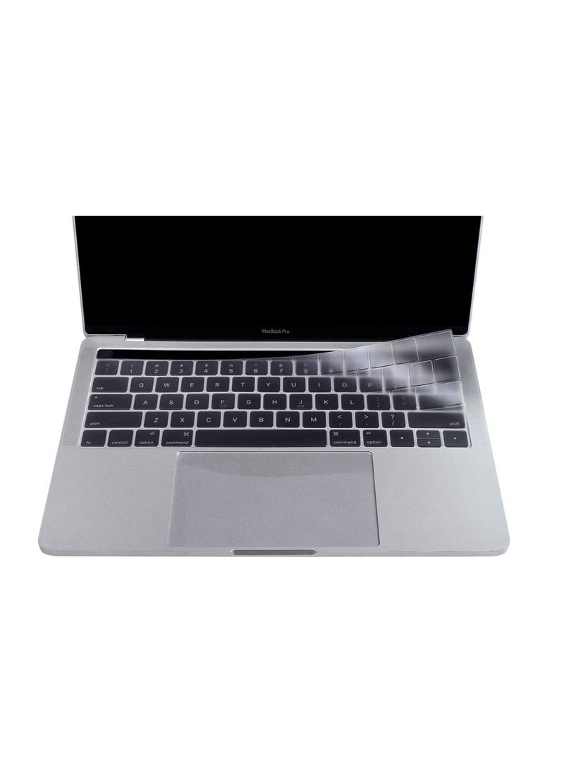 AMM - Ultra Thin Keyboard Cover Skin for MacBook Pro with Touch Bar 13" and 15" (Apple Model Number A2159 A1706 A1707 A 1989 A 1990 2019 2018 2017 2016 Release) US Layout Keyboard Clear - Image 1
