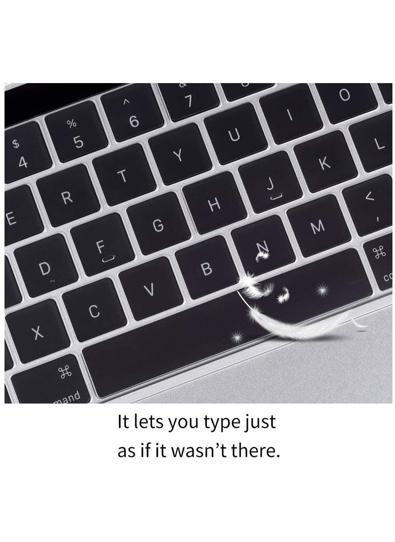 AMM - Ultra Thin Keyboard Cover Skin for MacBook Pro with Touch Bar 13" and 15" (Apple Model Number A2159 A1706 A1707 A 1989 A 1990 2019 2018 2017 2016 Release) US Layout Keyboard Clear - Image 1