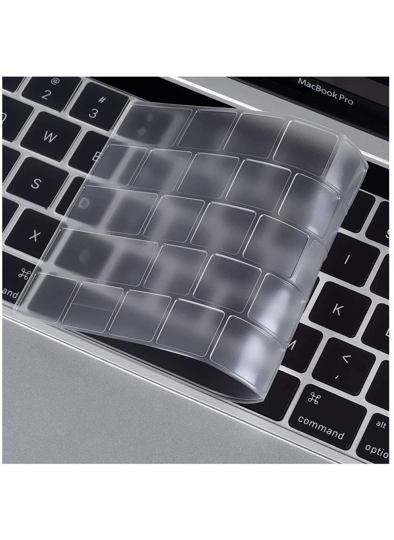 AMM - Ultra Thin Keyboard Cover Skin for MacBook Pro with Touch Bar 13" and 15" (Apple Model Number A2159 A1706 A1707 A 1989 A 1990 2019 2018 2017 2016 Release) US Layout Keyboard Clear - Image 1