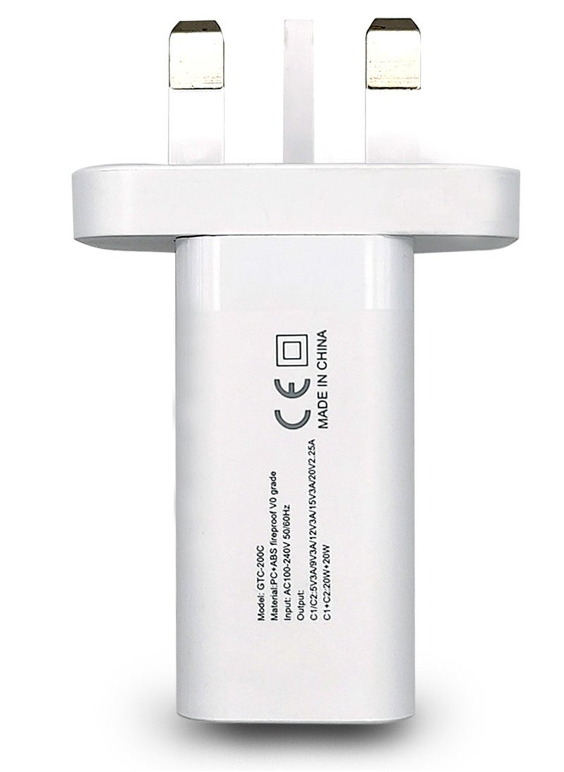 GRABIT - Wall Charger 45W PD Dual USB GaN Charger Fast & Compact Charge multiple devices simultaneously with 45W power delivery and dual USB ports. GaN technology ensures efficient, compact, and travel-friendly design. Compatible with iPhone, Samsung, OnePlus, Xiaomi, Huawei, Google Pixel, iPads, MacBooks, and more. Perfect for home, office, and travel. - Image 1