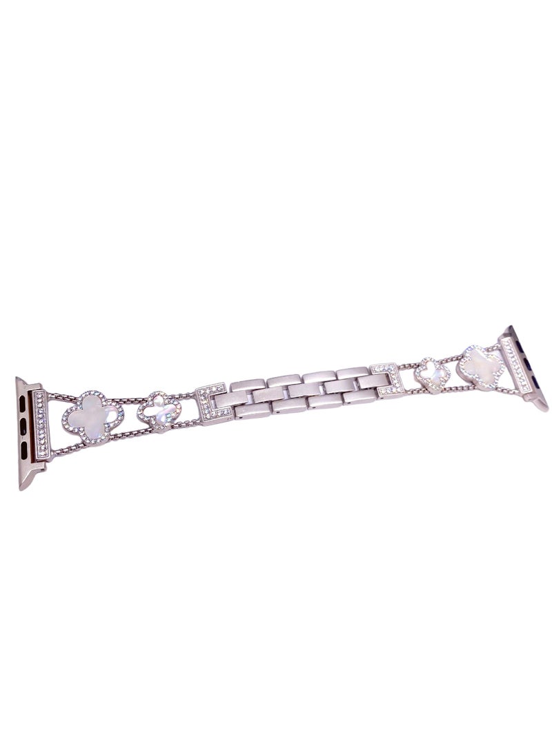 Y&D For Apple Watch 38/40/41MM Fashion Diamond Clover Metal Strap  - Image 1