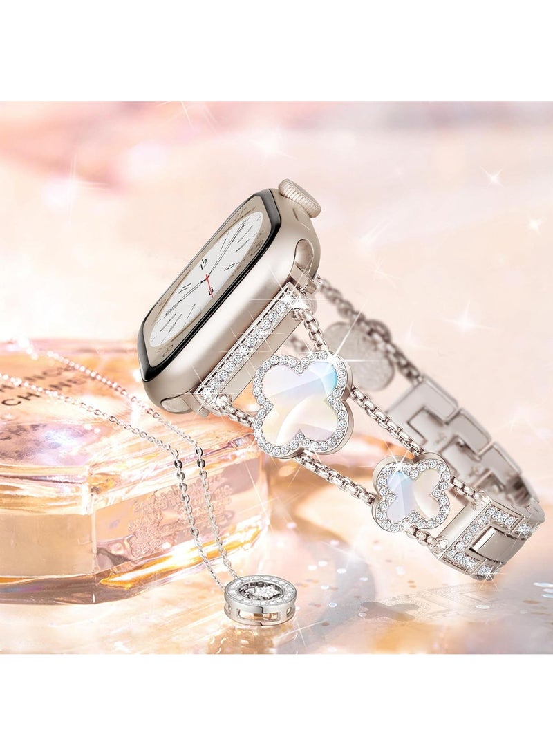 Y&D For Apple Watch 38/40/41MM Fashion Diamond Clover Metal Strap  - Image 3