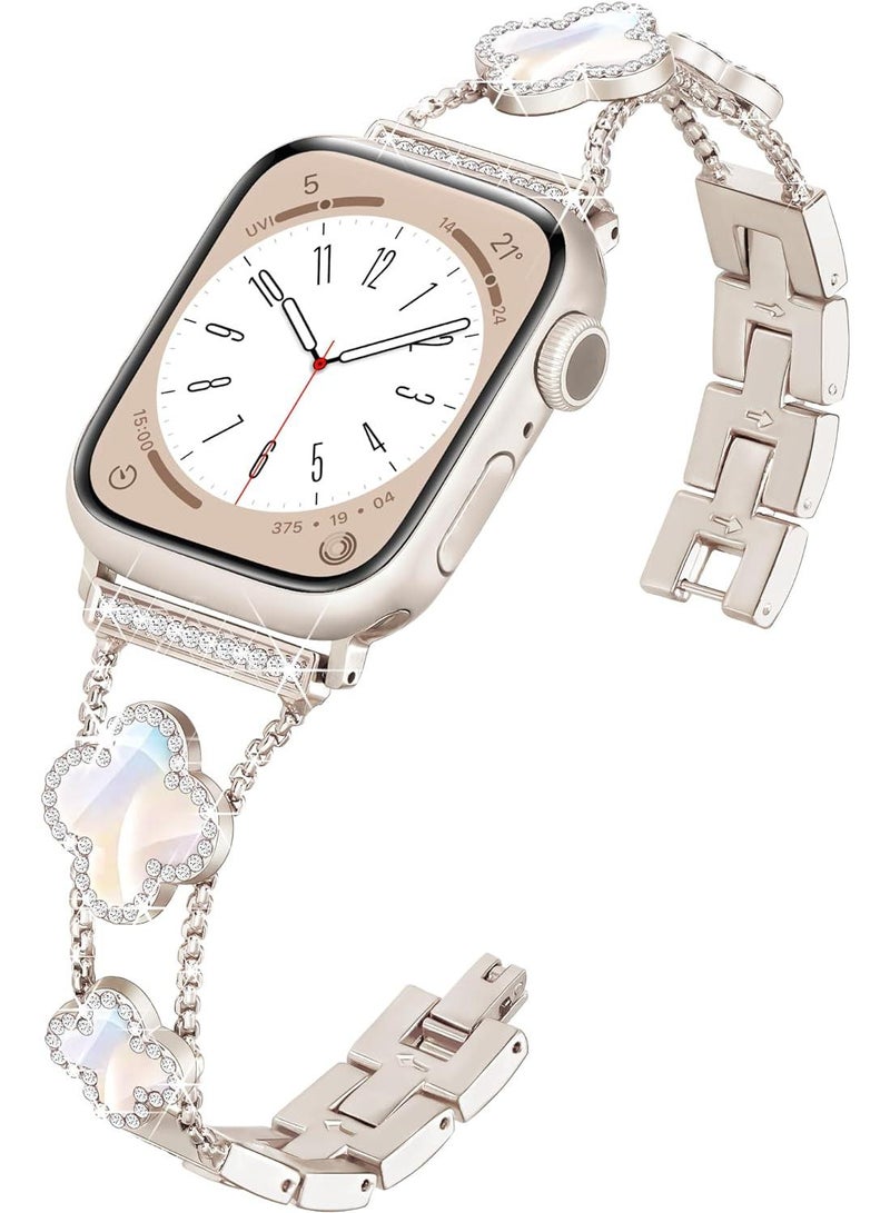 Y&D For Apple Watch 38/40/41MM Fashion Diamond Clover Metal Strap  - Image 2